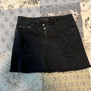 Black mini skirt